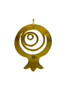 Pendentif grenade métallique en or 5 cm