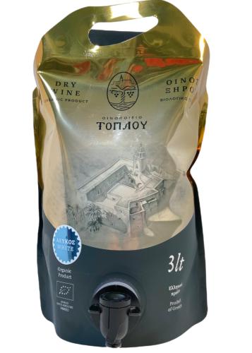 Poche de vin blanc BIO MONASTÈRE DE TOPLOU 3 l