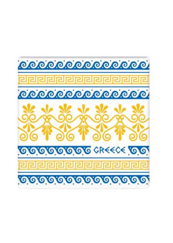 Dessous de verre céramique méandre grec bleu et or ANCIENT GREECE