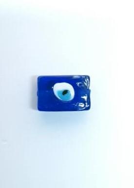 Œil bleu en forme de rectangle en verre 1.8x1.2 cm