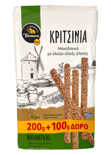 Gressins Crétois farine de blé complete et au sesame TSATSAKIS 200 g