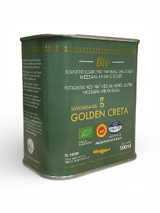 Huile d'olive vierge extra BIO de Messara AOP GOLDEN CRETA SAVOUIDAKIS en bidon 500 ml