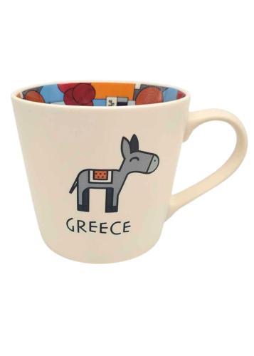 Mug en céramique Grèce illustré – Âne grec & décor intérieur coloré WHAT A BRAND