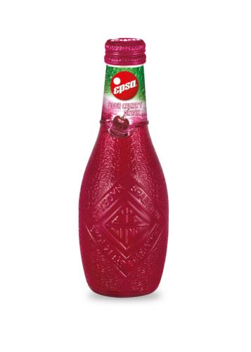 Jus de griotte "Vissinada" grec en bouteille de verre EPSA de 232 ml