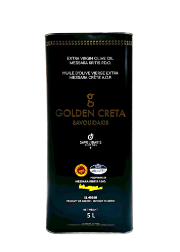 Huile d'olive vierge extra AOP MESSARA de Crète GOLDEN CRETA SAVOUIDAKIS en bidon 5 L
