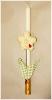 Bougie decorée avec une fleur en tissus