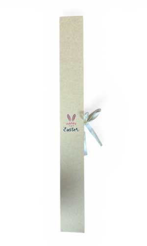 Boîte écru rigide pour bougie de Pâques avec ruban beige 41 cm