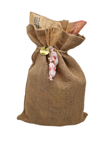 Grand sac en toile de jute durable, dimensions 34x46 cm