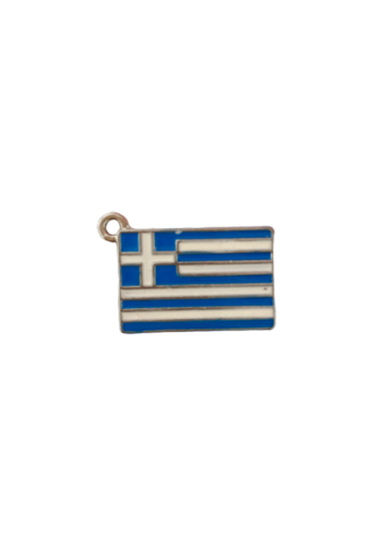 Drapeau grec métallique de 2,10 x 1,4 cm