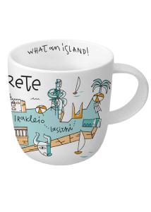 Mug en céramique illustré carte de Crète WHAT A BRAND