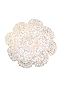 Napperon rond 100% coton beige diamtre 16 cm