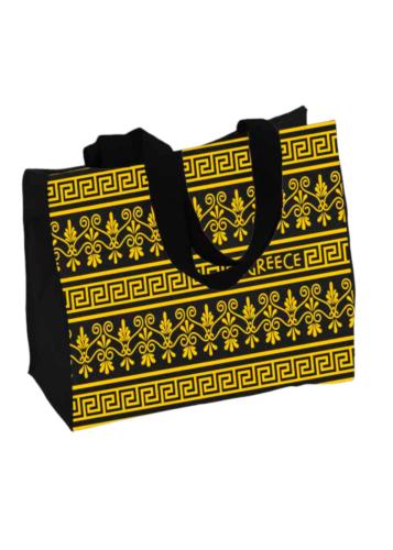 Sac cabas grec motif méandre noir et or  ANCIENT GREECE