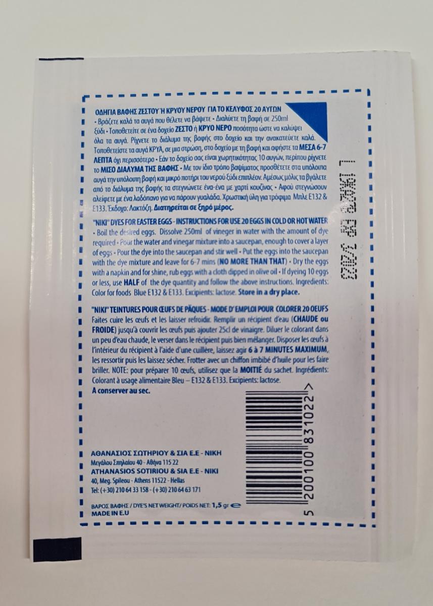 colorant bleu en 5 lettres