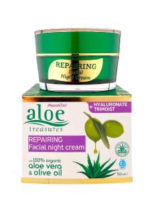 Crme de nuit anti-rides rparatrice  l'aloe vera et  l'huile d'olive 50 ml