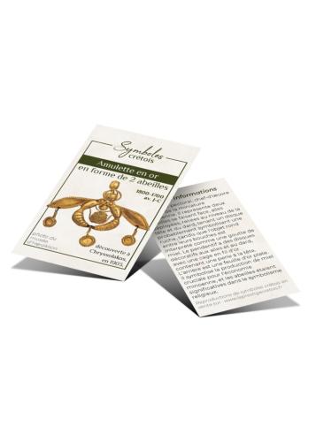 Carte à collectionner: Amulette en or en forme de 2 abeilles