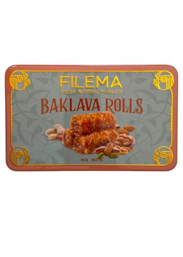 Baklava grec mix fruits secs, amandes, noix & pistache en boîte métal rétro FILEMA 160 g