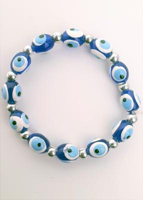 Bracelet grec aux oeils bleus