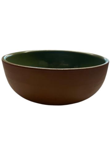 Saladier en terre cuite émaillée vert foncé  ESPIEL 8x21x21 cm