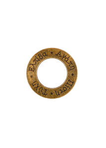 Cercle mtallique couleur cuivr "pisti,tichi,elpida,agapi" 4 cm