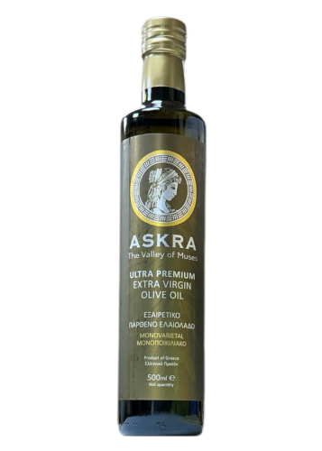 Huile d’olive extra vierge monovariétale Megaritiki ASKRA en bouteille 500&#8239; ml