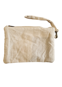 Pochette bohème tissée jaune et beige RIZES 17x25 cm