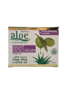 Crème de nuit anti-rides réparatrice à l'aloe vera et à l'huile d'olive 50 ml