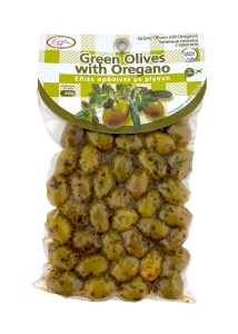 Olives grecques vertes à l'origan en sous vide ELLIE 250 g