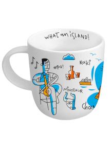 Mug en céramique illustré Chania Crète WHAT A BRAND 330 ml