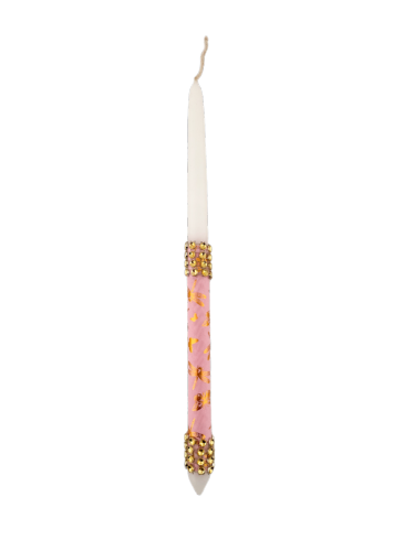 lambada - Bougies avec décoration faite main  - Rose en strass