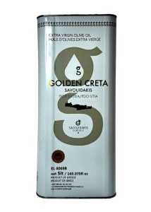 Huile d'olive vierge extra AOP SITIA LASITHIOU de Crète GOLDEN CRETA SAVOUIDAKIS en bidon 5 l