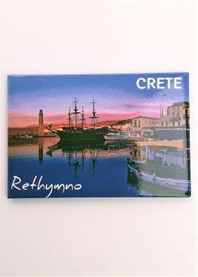 Magnet Souvenir de Crète-Grèce RETHYMNON 8cmx5cm