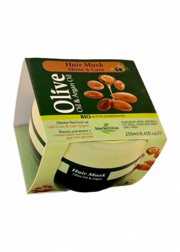Masque de cheveux à l'huile d'olive et à l'huile d'argan 250 ml