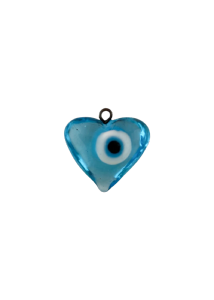 il bleu ciel en forme de cur en verre 1.8x1.8 cm