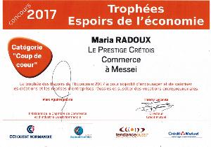 PRIX COUP DE COEUR 2017 POUR LE PRESTIGE CRETOIS