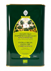 Huile d'olive vierge extra BIO MONASTÈRE CHRYSOPIGI en bidon métallique 3 l