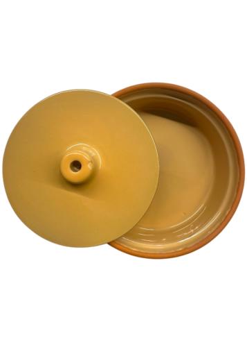 Cocotte individuelle en terre cuite émaillée jaune ESPIEL 6x15x15 cm