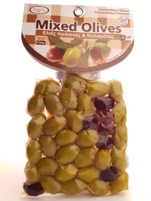 Olives mixtes vertes et noires grecques en sous vide ELLI SPICES 250 g