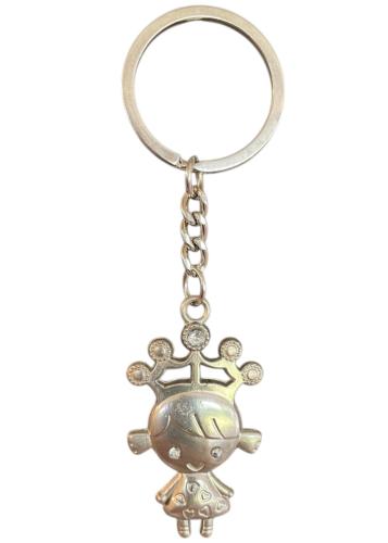Porte-clés fille en argent 4x0,02x2,6