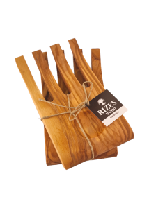 Set de mains pour la salade en bois d'olivier RIZES 17x2 cm