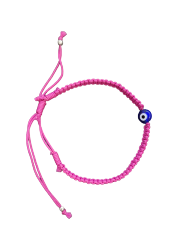 Bracelet grec coloré Porte Bonheur avec 1 perle "oeil"