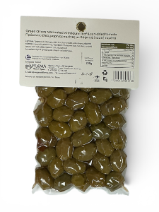 Olives grecques vertes Atlas marinées tomate séchée et feuille de laurier FILEMA 250 g