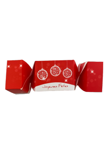 Cracker de Noël "Boules de Noël" rouge 7,5x6/18 cm