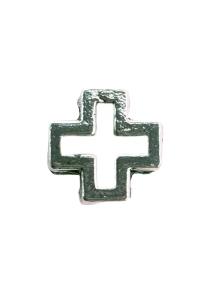 Croix métal 3-D 1x1 cm trou:7mmx2.5mm par 5 pièces