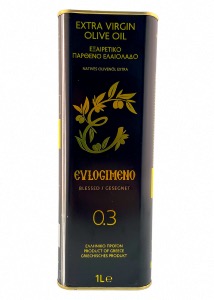 Huile d'olive EVLOGIMENO AOP MYLOPOTAMOS 0,3 acidité 1 l Tin
