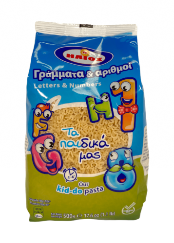 Pâtes en forme de chiffres et de lettres HELIOS 500 g