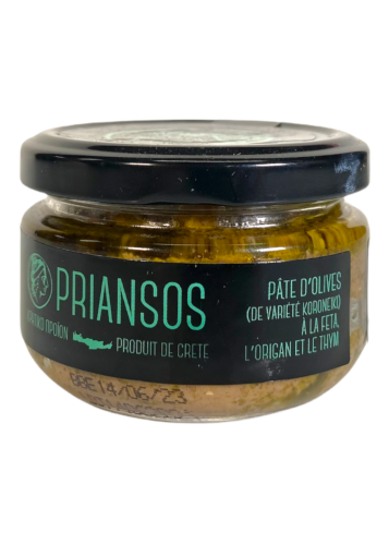 Pâte d'olives grec de variété Koroneiki à la feta PRIANSOS 100 g