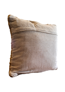 Coussin tissé en jute et coton, couleur moutarde et beige RIZES 45x45 cm