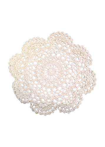 Napperon rond 100% coton beige diamètre 16 cm