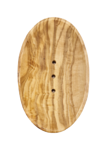 Porte-savons à trous en bois d'olivier RIZES 16 cm