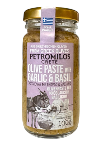 Tapenade d'olives vertes à l'ail et basilic PETROMILOS 100 g